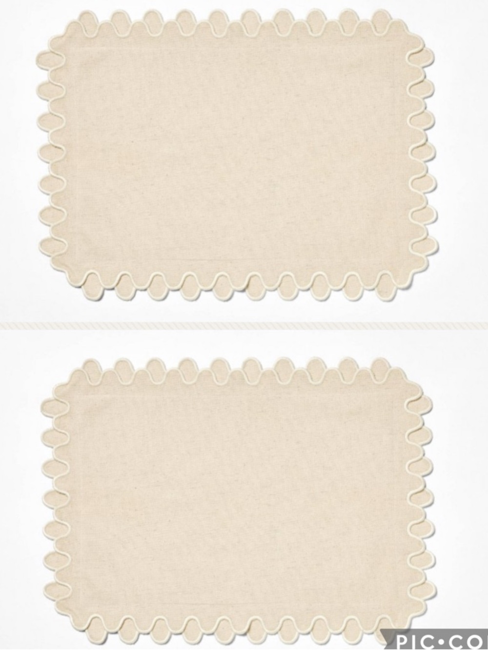 Set of 2 Scallop Edge Beige Placemats Threshold™ designed with Studio McGee